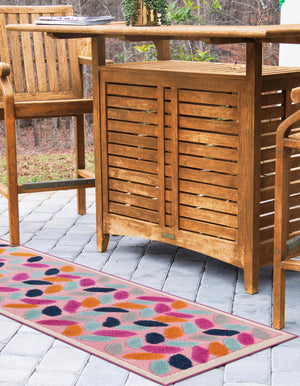 Pink 2' x 10' Aruba Outdoor Runner Area Rug Weather Resistant for Patio, Deck, Terrace, Balcony, Porch for Sale at Rug Engine