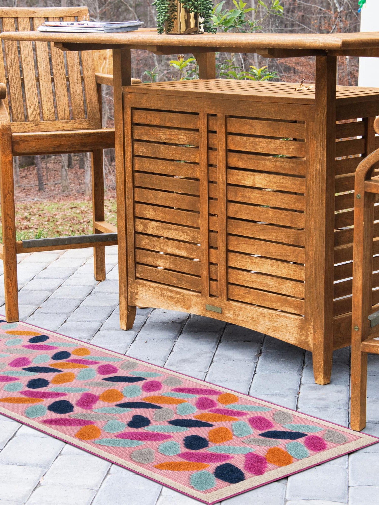 Pink 2' x 8' Aruba Outdoor Runner Area Rug Weather Resistant for Patio, Deck, Terrace, Balcony, Porch for Sale at Rug Engine