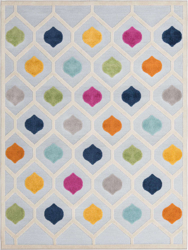 Gray 7' x 10' Aruba Outdoor Rectangle Area Rug Weather Resistant for Patio, Deck, Terrace, Balcony, Porch for Sale at Rug Engine
