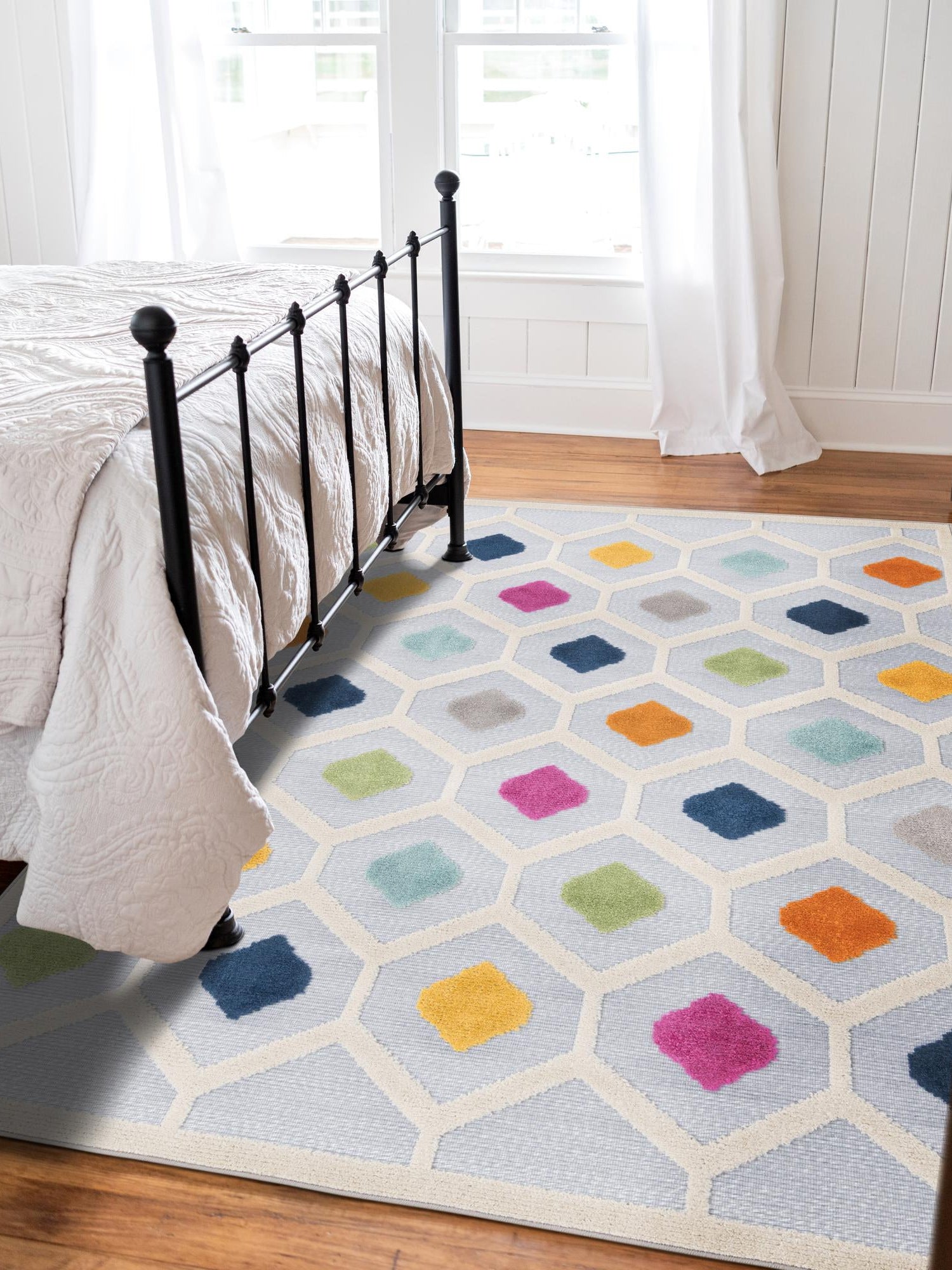 Gray 5' 3 x 8' Aruba Outdoor Rectangle Area Rug Weather Resistant for Patio, Deck, Terrace, Balcony, Porch for Sale at Rug Engine