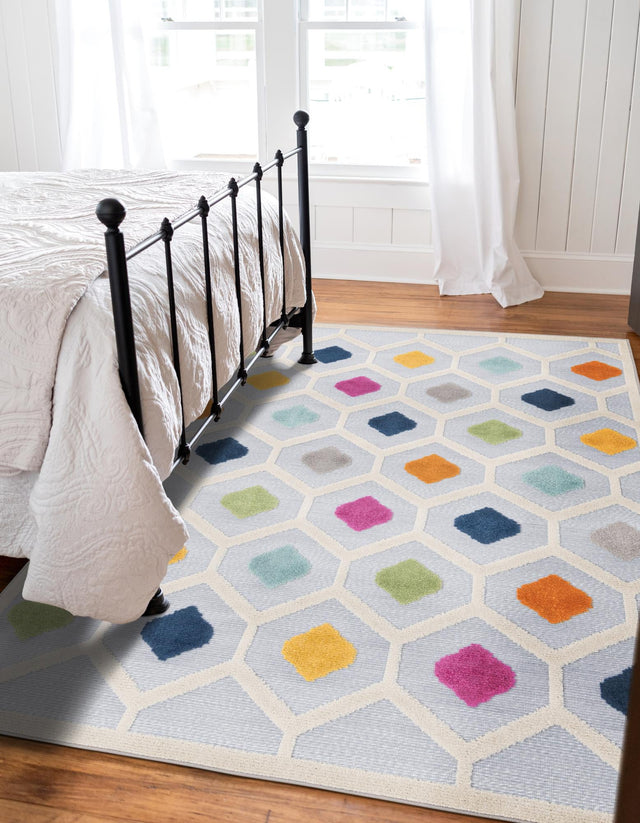 Gray 9' x 12' Aruba Outdoor Rectangle Area Rug Weather Resistant for Patio, Deck, Terrace, Balcony, Porch for Sale at Rug Engine