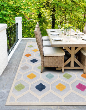 Gray 6' x 9' Aruba Outdoor Rectangle Area Rug Weather Resistant for Patio, Deck, Terrace, Balcony, Porch for Sale at Rug Engine