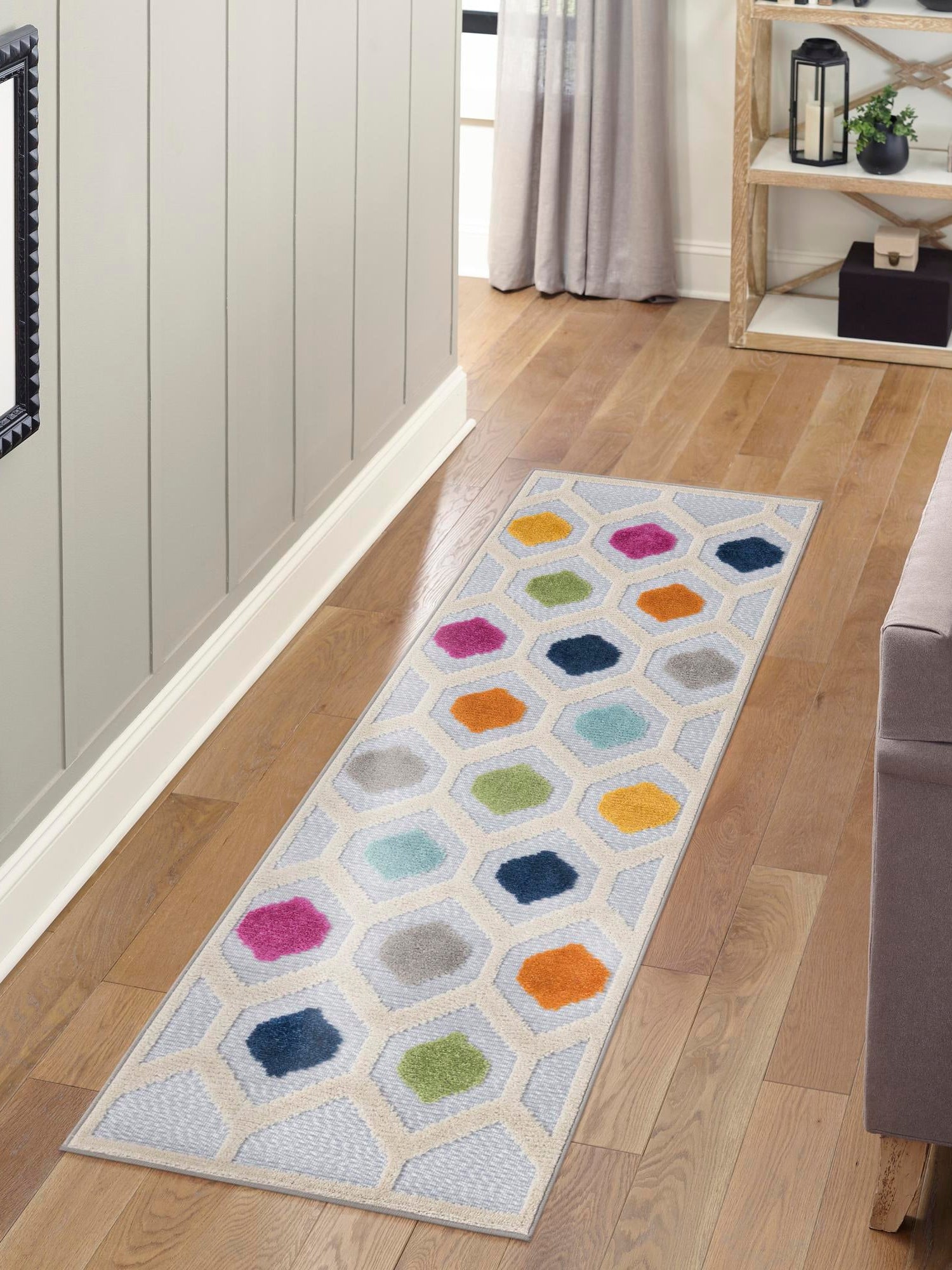 Gray 2' x 8' Aruba Outdoor Runner Area Rug Weather Resistant for Patio, Deck, Terrace, Balcony, Porch for Sale at Rug Engine