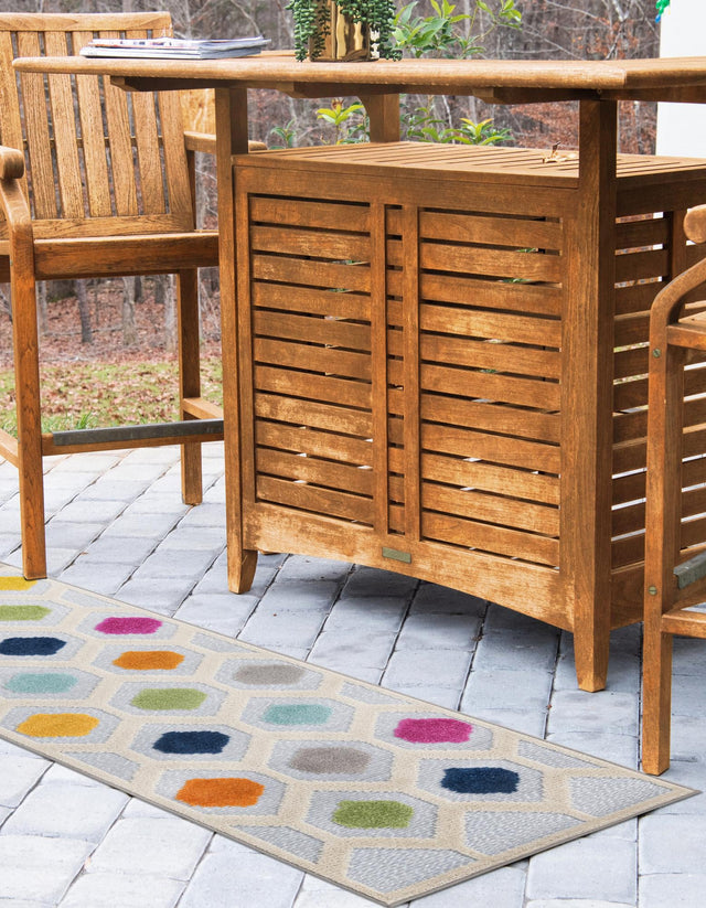Gray 2' x 10' Aruba Outdoor Runner Area Rug Weather Resistant for Patio, Deck, Terrace, Balcony, Porch for Sale at Rug Engine