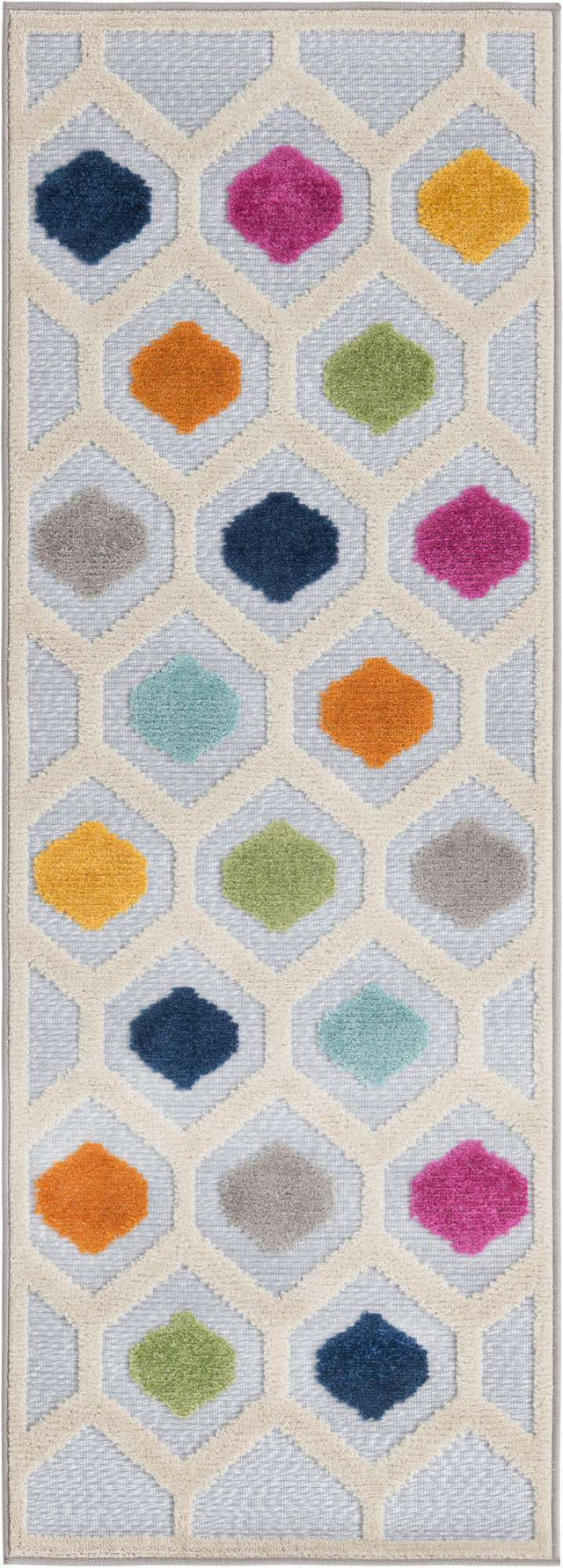 Gray 2' x 6' Aruba Outdoor Runner Area Rug Weather Resistant for Patio, Deck, Terrace, Balcony, Porch for Sale at Rug Engine