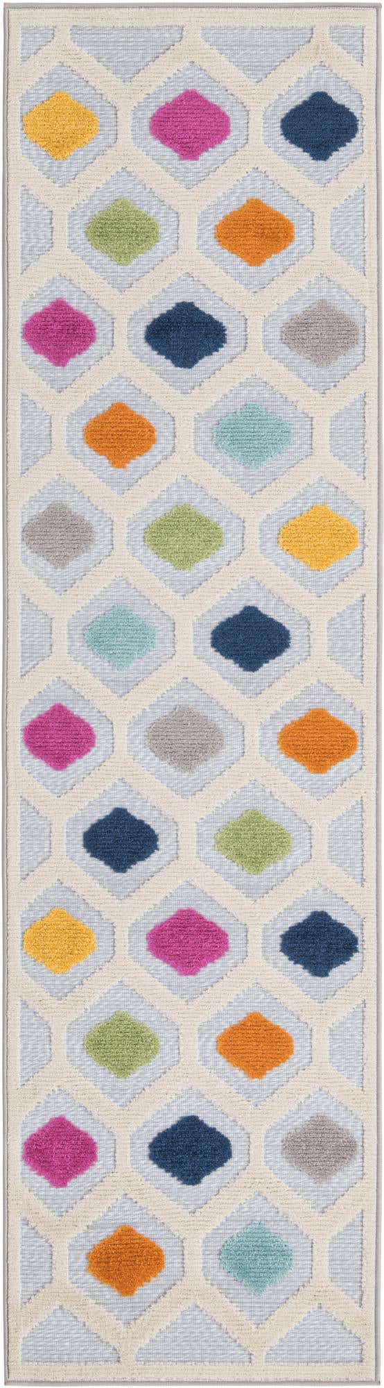 Gray 2' x 8' Aruba Outdoor Runner Area Rug Weather Resistant for Patio, Deck, Terrace, Balcony, Porch for Sale at Rug Engine