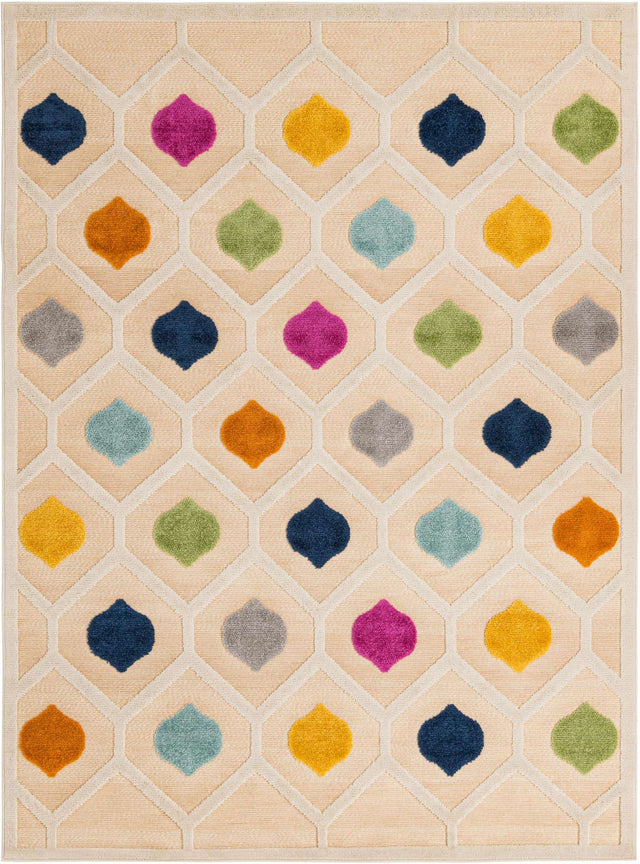 Beige 7' x 10' Aruba Outdoor Rectangle Area Rug Weather Resistant for Patio, Deck, Terrace, Balcony, Porch for Sale at Rug Engine