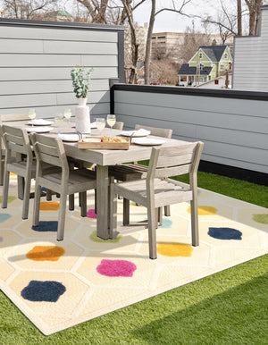 Beige 6' x 9' Aruba Outdoor Rectangle Area Rug Weather Resistant for Patio, Deck, Terrace, Balcony, Porch for Sale at Rug Engine