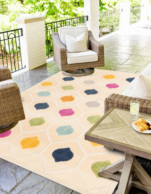 Beige 2' x 3' Aruba Outdoor Rectangle Area Rug Weather Resistant for Patio, Deck, Terrace, Balcony, Porch for Sale at Rug Engine