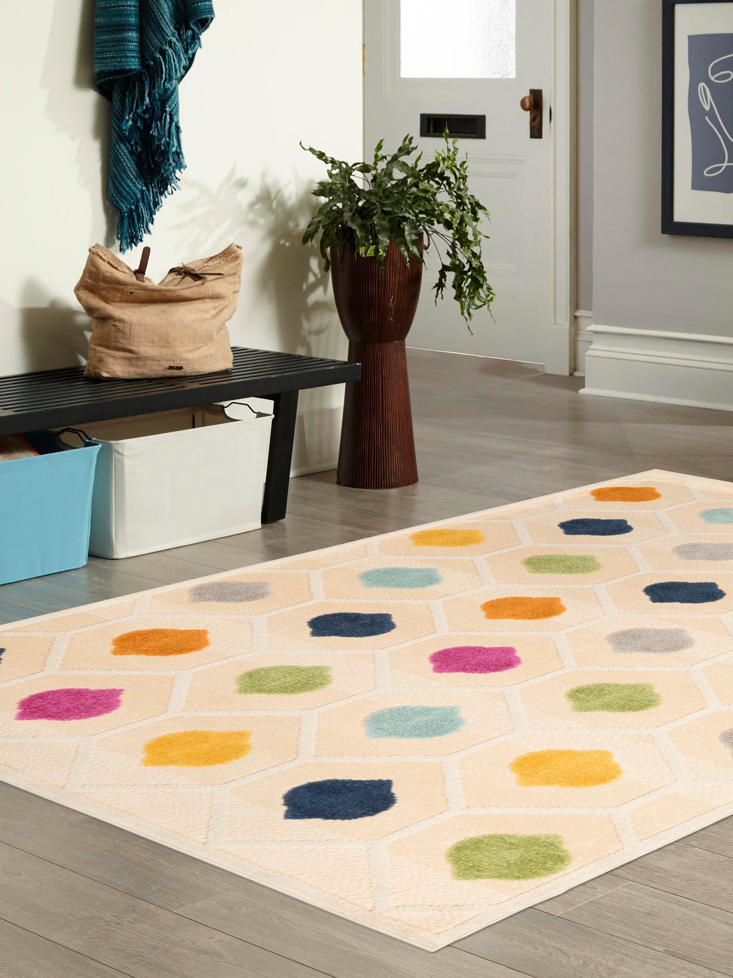 Beige 9' x 12' Aruba Outdoor Rectangle Area Rug Weather Resistant for Patio, Deck, Terrace, Balcony, Porch for Sale at Rug Engine