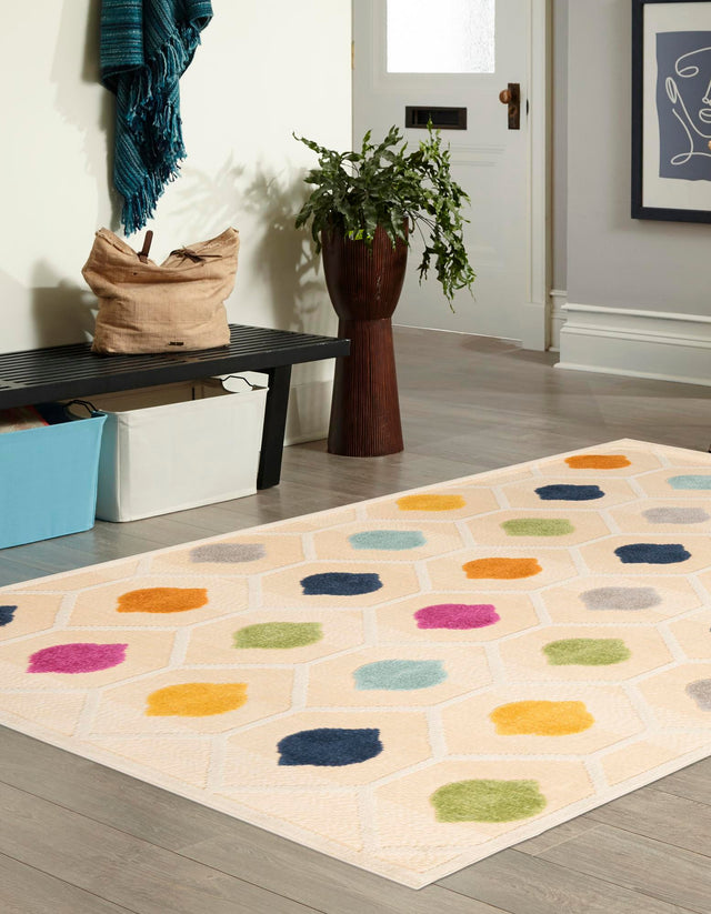 Beige 6' x 9' Aruba Outdoor Rectangle Area Rug Weather Resistant for Patio, Deck, Terrace, Balcony, Porch for Sale at Rug Engine