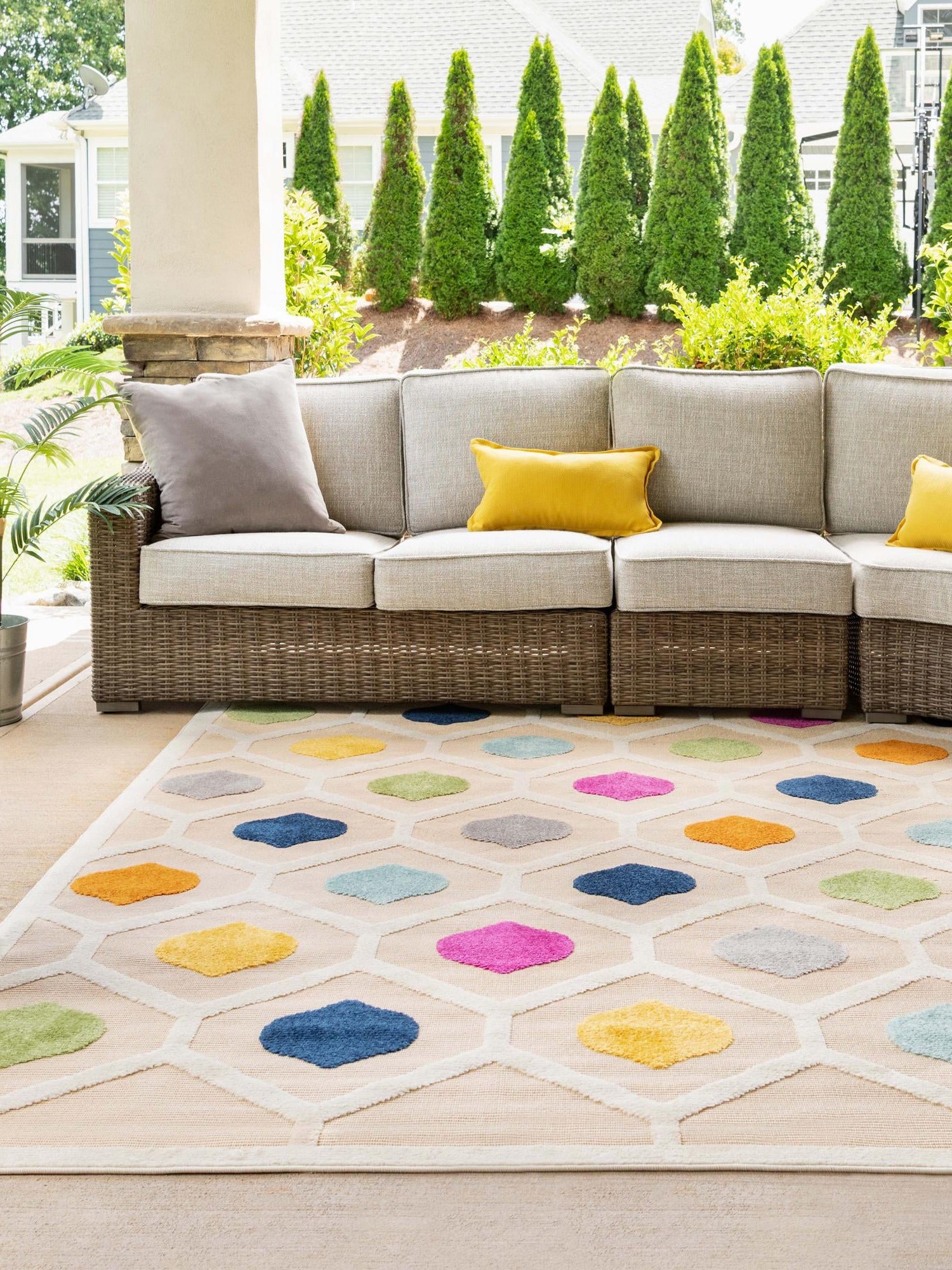 Beige 2' x 3' Aruba Outdoor Rectangle Area Rug Weather Resistant for Patio, Deck, Terrace, Balcony, Porch for Sale at Rug Engine