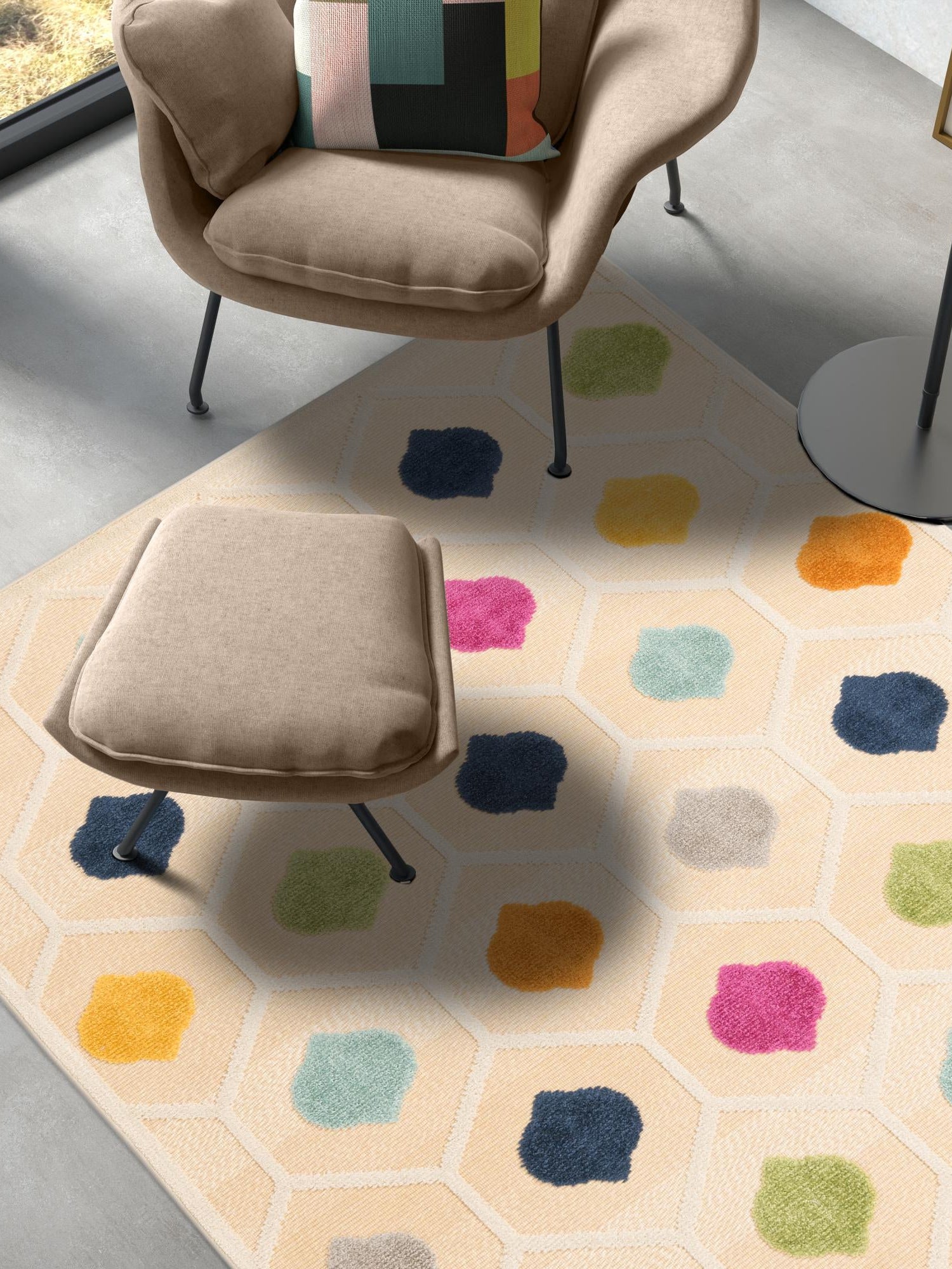 Beige 9' x 12' Aruba Outdoor Rectangle Area Rug Weather Resistant for Patio, Deck, Terrace, Balcony, Porch for Sale at Rug Engine