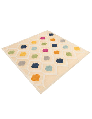 Beige 7' 10 x 7' 10 Aruba Outdoor Square Area Rug Weather Resistant for Patio, Deck, Terrace, Balcony, Porch for Sale at Rug Engine
