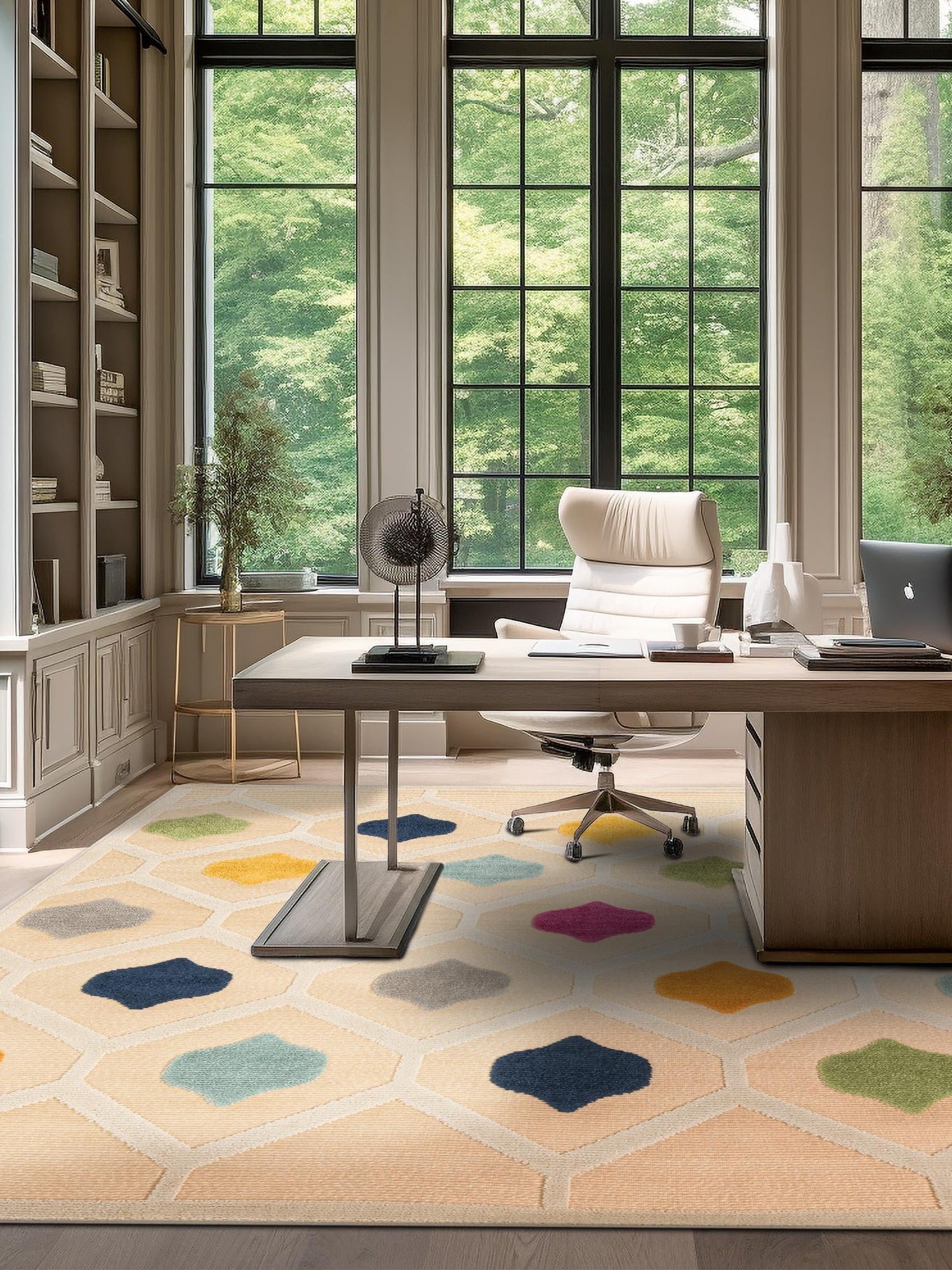 Beige 5' 3 x 5' 3 Aruba Outdoor Square Area Rug Weather Resistant for Patio, Deck, Terrace, Balcony, Porch for Sale at Rug Engine