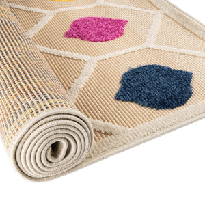 Beige 5' 3 x 5' 3 Aruba Outdoor Square Area Rug Weather Resistant for Patio, Deck, Terrace, Balcony, Porch for Sale at Rug Engine