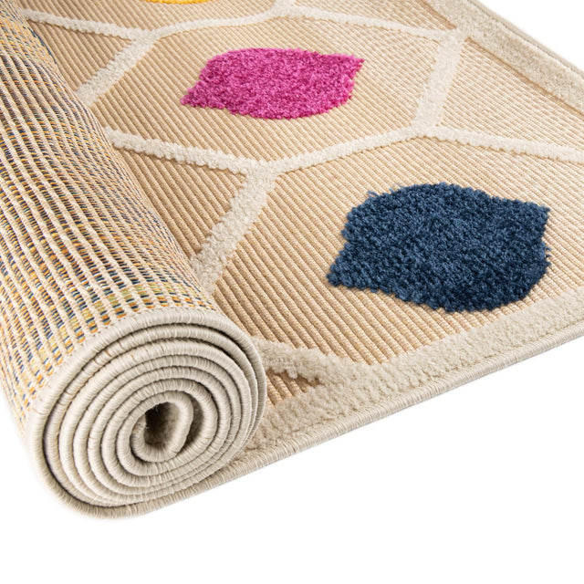 Beige 5' 3 x 5' 3 Aruba Outdoor Square Area Rug Weather Resistant for Patio, Deck, Terrace, Balcony, Porch for Sale at Rug Engine