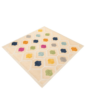 Beige 7' 10 x 7' 10 Aruba Outdoor Square Area Rug Weather Resistant for Patio, Deck, Terrace, Balcony, Porch for Sale at Rug Engine