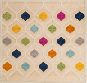Beige 7' 10 x 7' 10 Aruba Outdoor Square Area Rug Weather Resistant for Patio, Deck, Terrace, Balcony, Porch for Sale at Rug Engine
