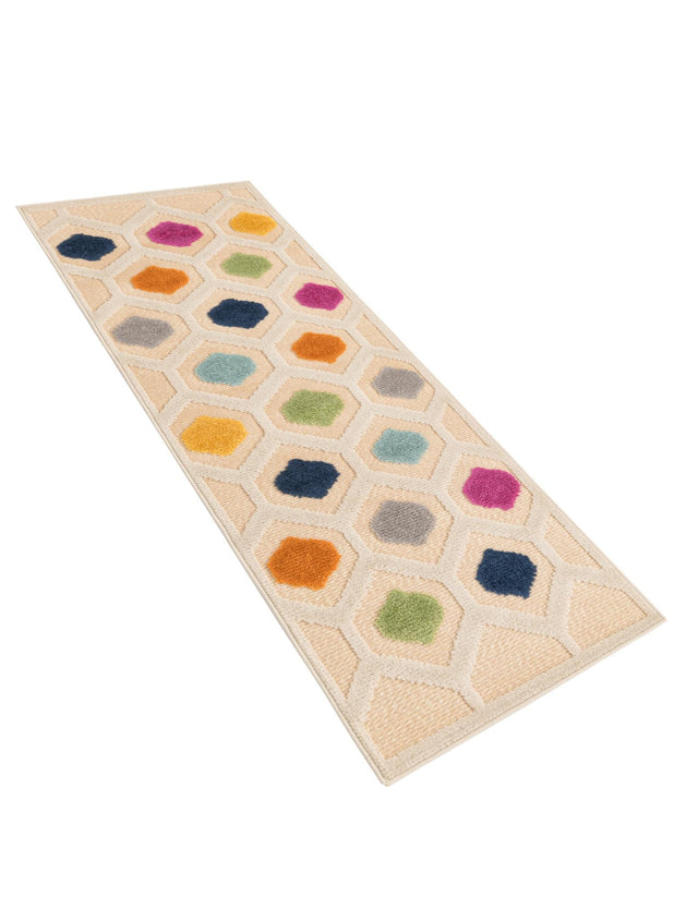 Beige 2' x 6' Aruba Outdoor Runner Area Rug Weather Resistant for Patio, Deck, Terrace, Balcony, Porch for Sale at Rug Engine