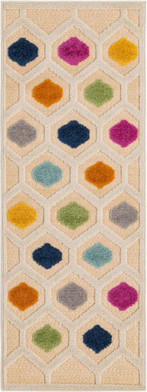 Beige 2' x 6' Aruba Outdoor Runner Area Rug Weather Resistant for Patio, Deck, Terrace, Balcony, Porch for Sale at Rug Engine