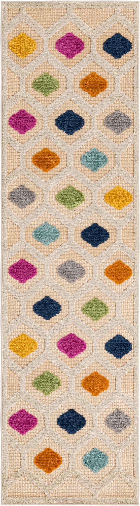 Beige 2' x 8' Aruba Outdoor Runner Area Rug Weather Resistant for Patio, Deck, Terrace, Balcony, Porch for Sale at Rug Engine