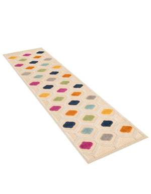 Beige 2' x 10' Aruba Outdoor Runner Area Rug Weather Resistant for Patio, Deck, Terrace, Balcony, Porch for Sale at Rug Engine