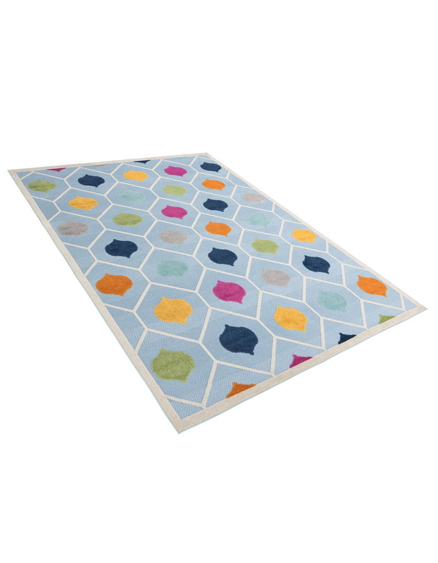 Blue 9' x 12' Aruba Outdoor Rectangle Area Rug Weather Resistant for Patio, Deck, Terrace, Balcony, Porch for Sale at Rug Engine