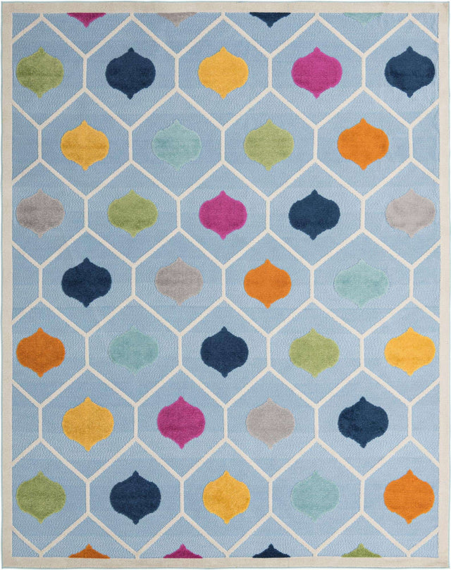 Blue 9' x 12' Aruba Outdoor Rectangle Area Rug Weather Resistant for Patio, Deck, Terrace, Balcony, Porch for Sale at Rug Engine