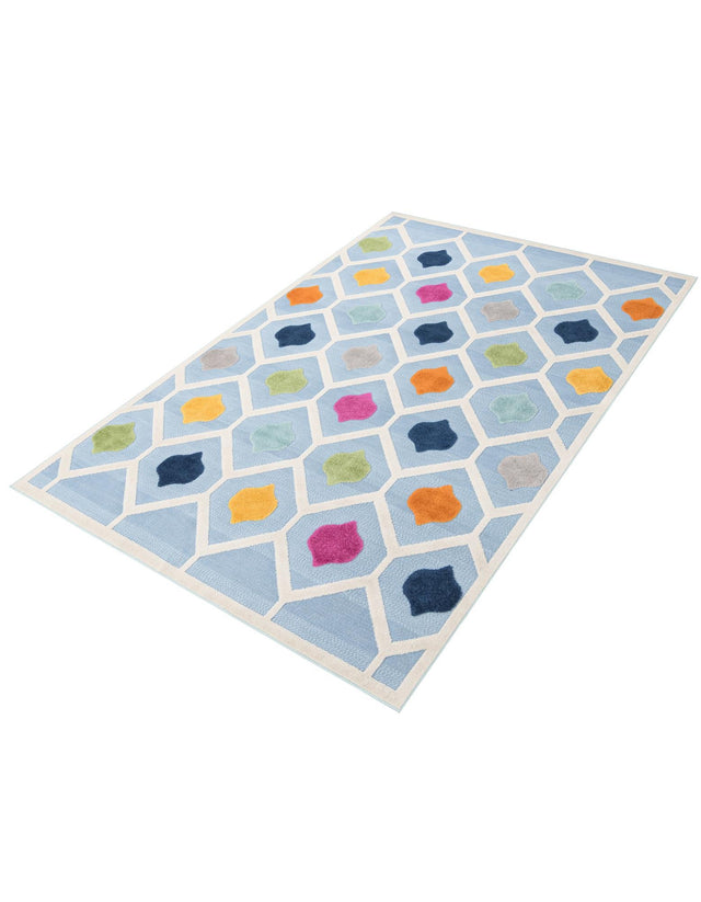 Blue 7' 10 x 10' Aruba Outdoor Rectangle Area Rug Weather Resistant for Patio, Deck, Terrace, Balcony, Porch for Sale at Rug Engine