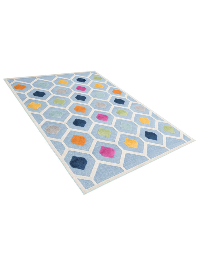 Blue 6' x 9' Aruba Outdoor Rectangle Area Rug Weather Resistant for Patio, Deck, Terrace, Balcony, Porch for Sale at Rug Engine