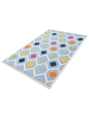 Blue 6' x 9' Aruba Outdoor Rectangle Area Rug Weather Resistant for Patio, Deck, Terrace, Balcony, Porch for Sale at Rug Engine