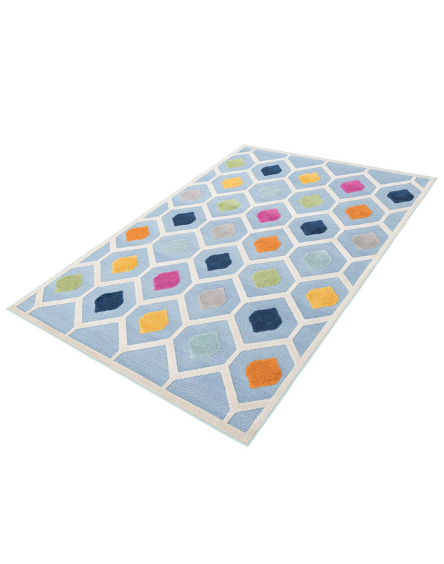Blue 6' x 9' Aruba Outdoor Rectangle Area Rug Weather Resistant for Patio, Deck, Terrace, Balcony, Porch for Sale at Rug Engine