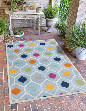 Blue 2' x 3' Aruba Outdoor Rectangle Area Rug Weather Resistant for Patio, Deck, Terrace, Balcony, Porch for Sale at Rug Engine