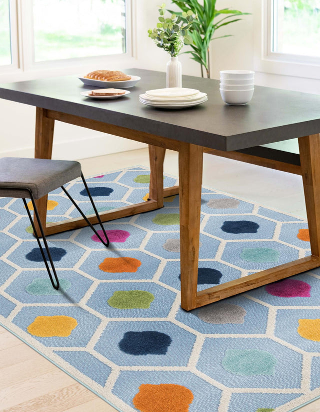 Blue 2' x 3' Aruba Outdoor Rectangle Area Rug Weather Resistant for Patio, Deck, Terrace, Balcony, Porch for Sale at Rug Engine