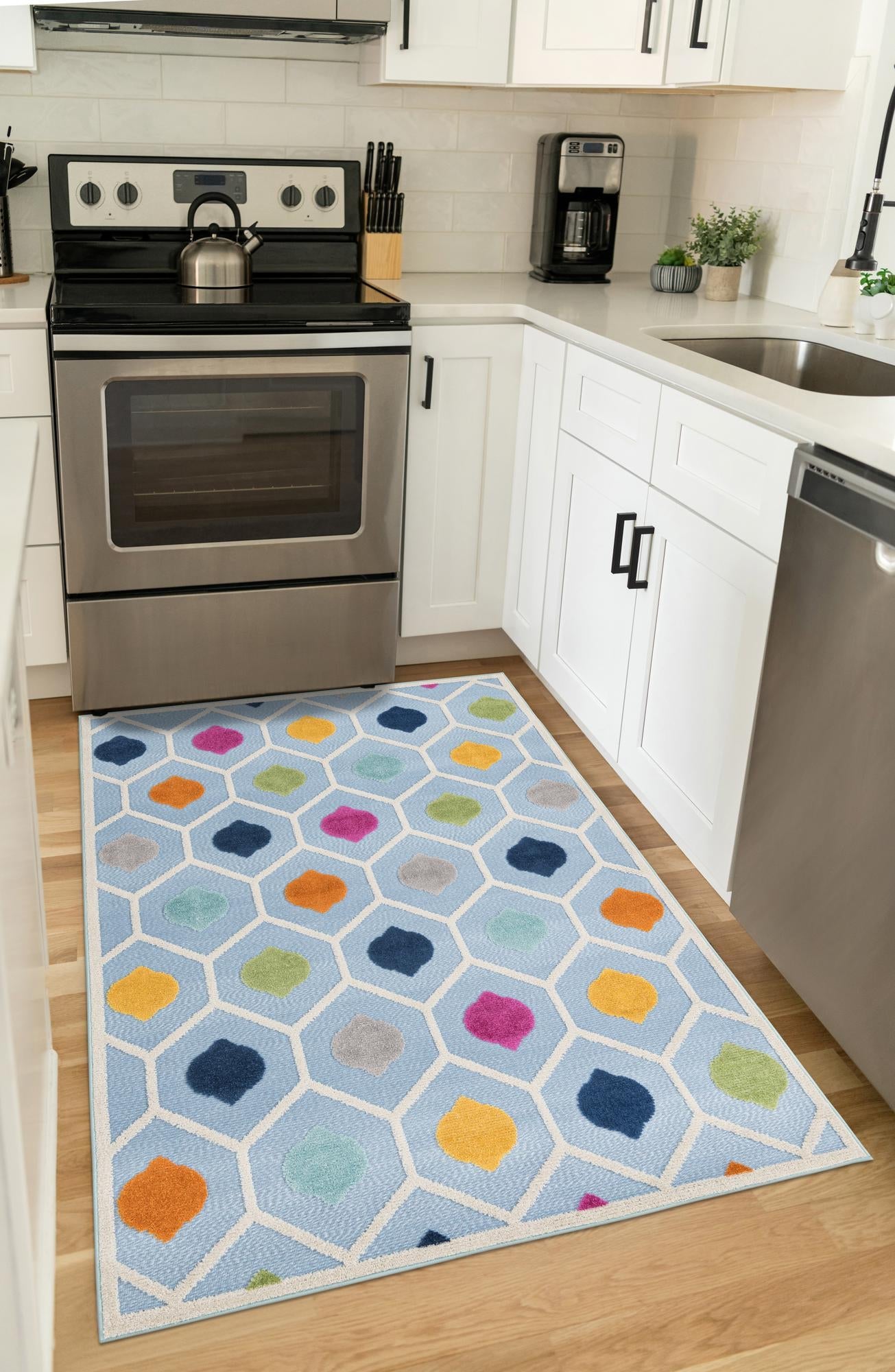 Blue 7' 10 x 10' Aruba Outdoor Rectangle Area Rug Weather Resistant for Patio, Deck, Terrace, Balcony, Porch for Sale at Rug Engine