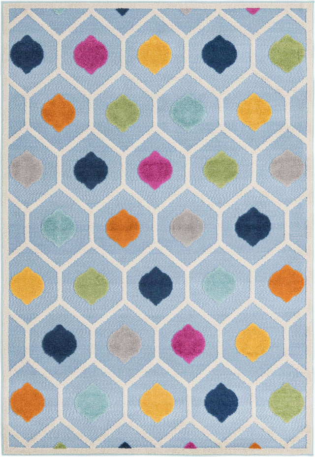 Blue 5' 3 x 8' Aruba Outdoor Rectangle Area Rug Weather Resistant for Patio, Deck, Terrace, Balcony, Porch for Sale at Rug Engine