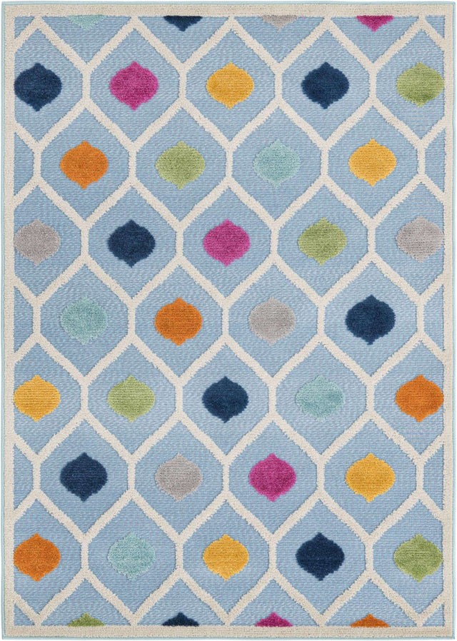 Blue 4' x 6' Aruba Outdoor Rectangle Area Rug Weather Resistant for Patio, Deck, Terrace, Balcony, Porch for Sale at Rug Engine