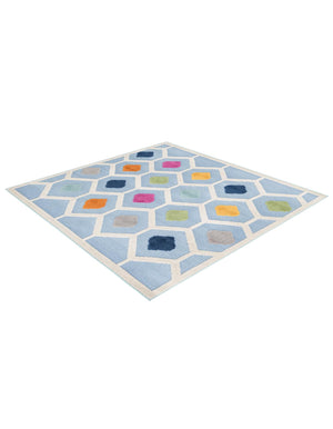 Blue 5' 3 x 5' 3 Aruba Outdoor Square Area Rug Weather Resistant for Patio, Deck, Terrace, Balcony, Porch for Sale at Rug Engine
