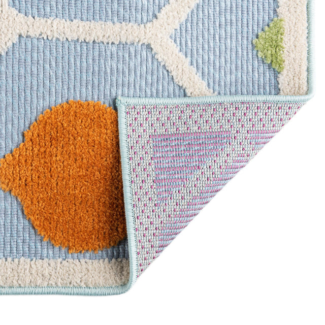 Blue 7' 10 x 7' 10 Aruba Outdoor Square Area Rug Weather Resistant for Patio, Deck, Terrace, Balcony, Porch for Sale at Rug Engine