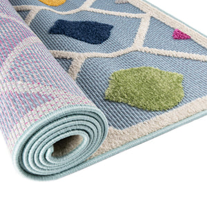 Blue 5' 3 x 5' 3 Aruba Outdoor Square Area Rug Weather Resistant for Patio, Deck, Terrace, Balcony, Porch for Sale at Rug Engine