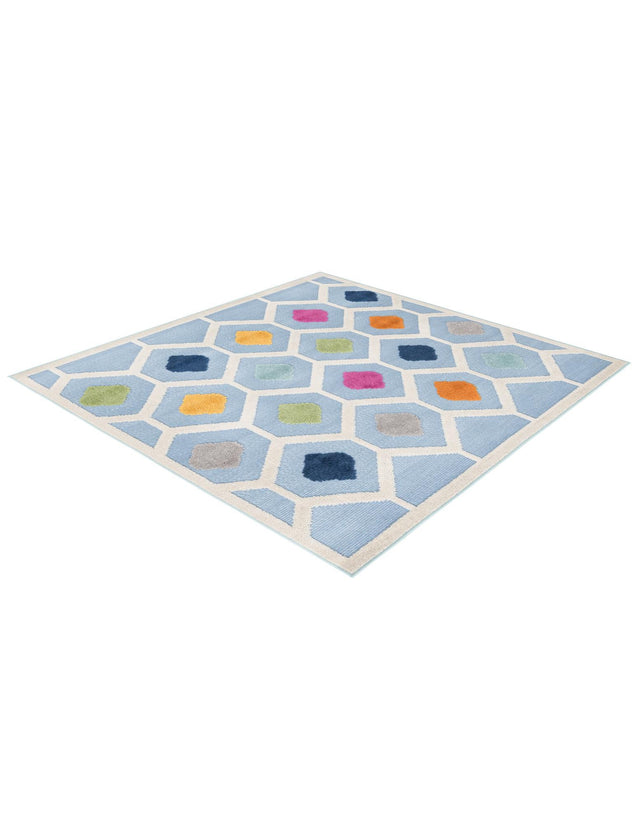 Blue 5' 3 x 5' 3 Aruba Outdoor Square Area Rug Weather Resistant for Patio, Deck, Terrace, Balcony, Porch for Sale at Rug Engine