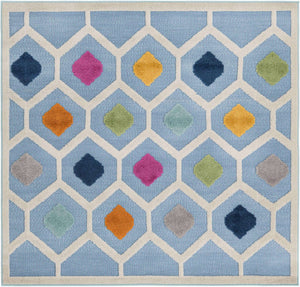 Blue 5' 3 x 5' 3 Aruba Outdoor Square Area Rug Weather Resistant for Patio, Deck, Terrace, Balcony, Porch for Sale at Rug Engine