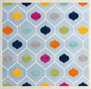 Blue 7' 10 x 7' 10 Aruba Outdoor Square Area Rug Weather Resistant for Patio, Deck, Terrace, Balcony, Porch for Sale at Rug Engine