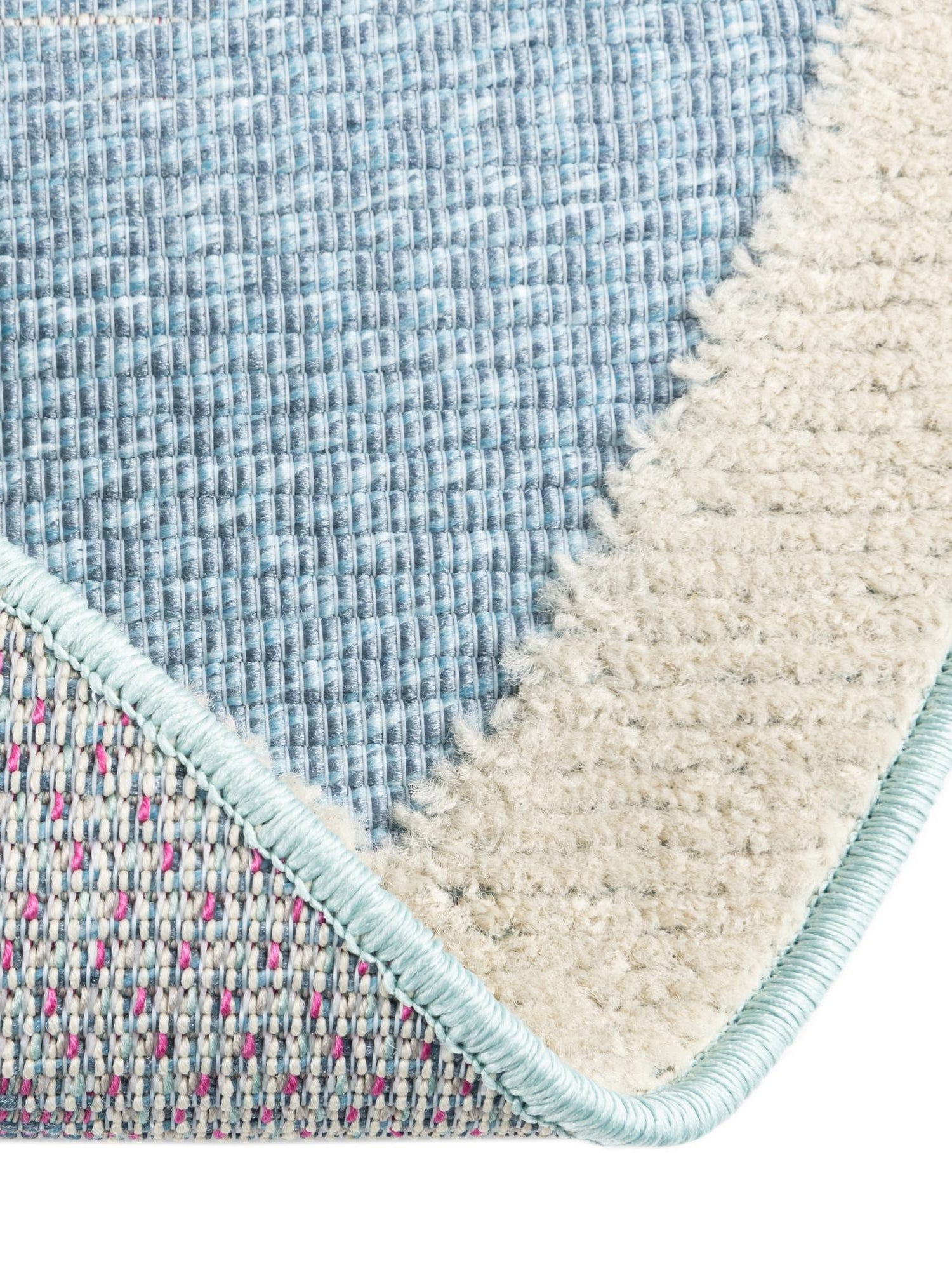 Blue 5' 3 x 5' 3 Aruba Outdoor Round Area Rug Weather Resistant for Patio, Deck, Terrace, Balcony, Porch for Sale at Rug Engine