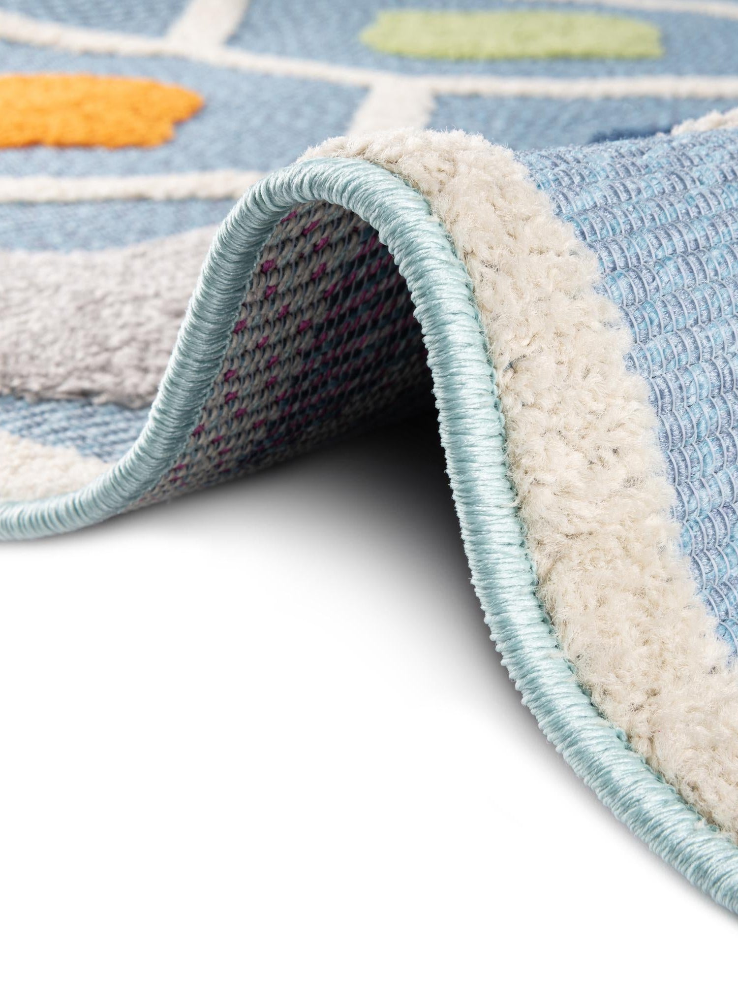 Blue 5' 3 x 5' 3 Aruba Outdoor Round Area Rug Weather Resistant for Patio, Deck, Terrace, Balcony, Porch for Sale at Rug Engine