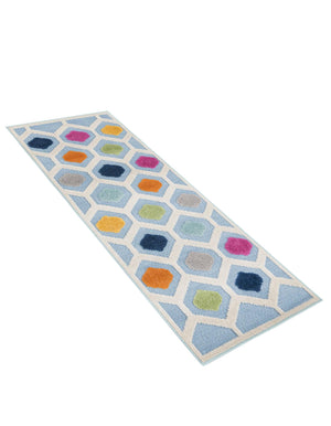Blue 2' x 6' Aruba Outdoor Runner Area Rug Weather Resistant for Patio, Deck, Terrace, Balcony, Porch for Sale at Rug Engine