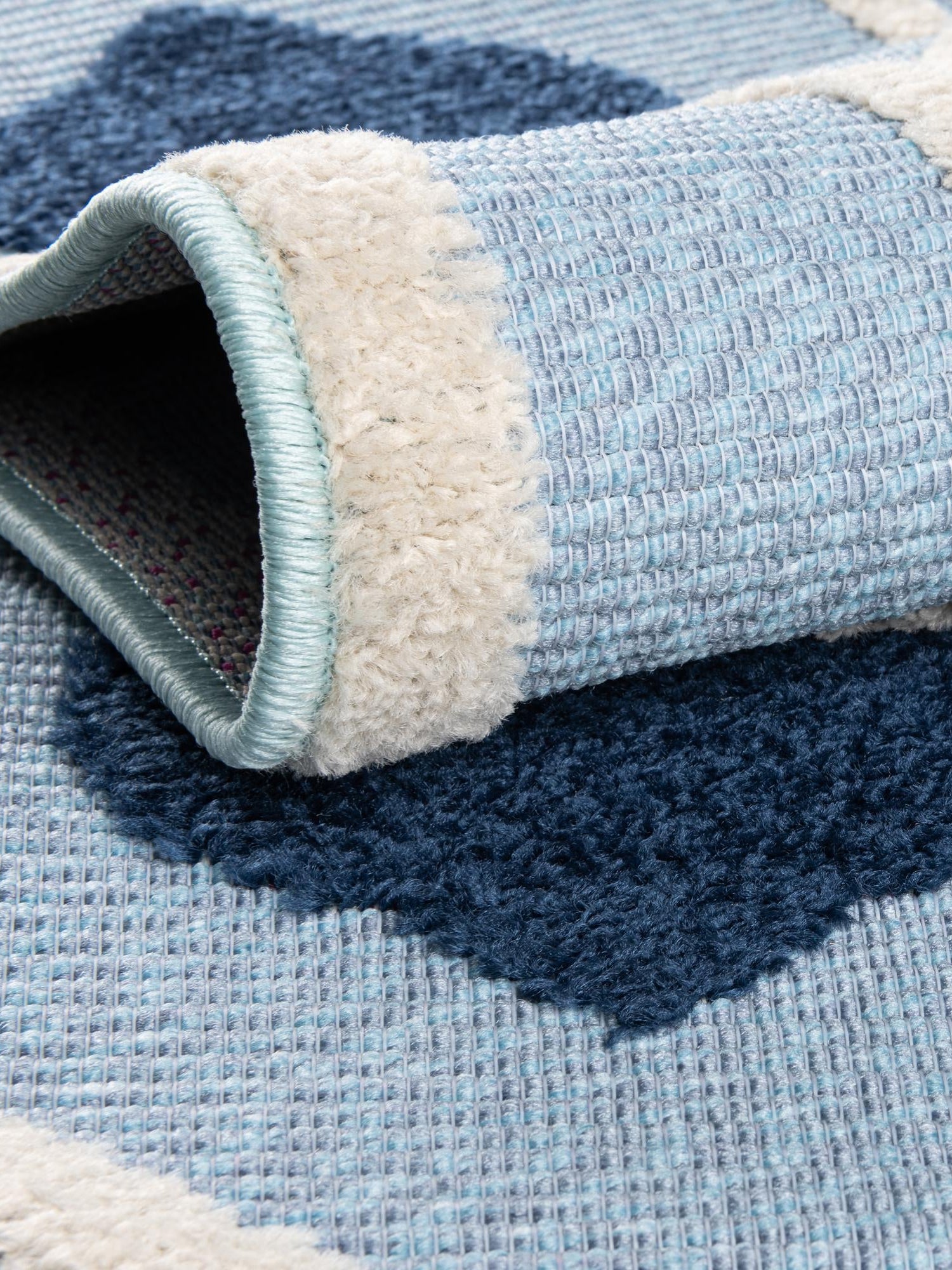 Blue 2' x 8' Aruba Outdoor Runner Area Rug Weather Resistant for Patio, Deck, Terrace, Balcony, Porch for Sale at Rug Engine