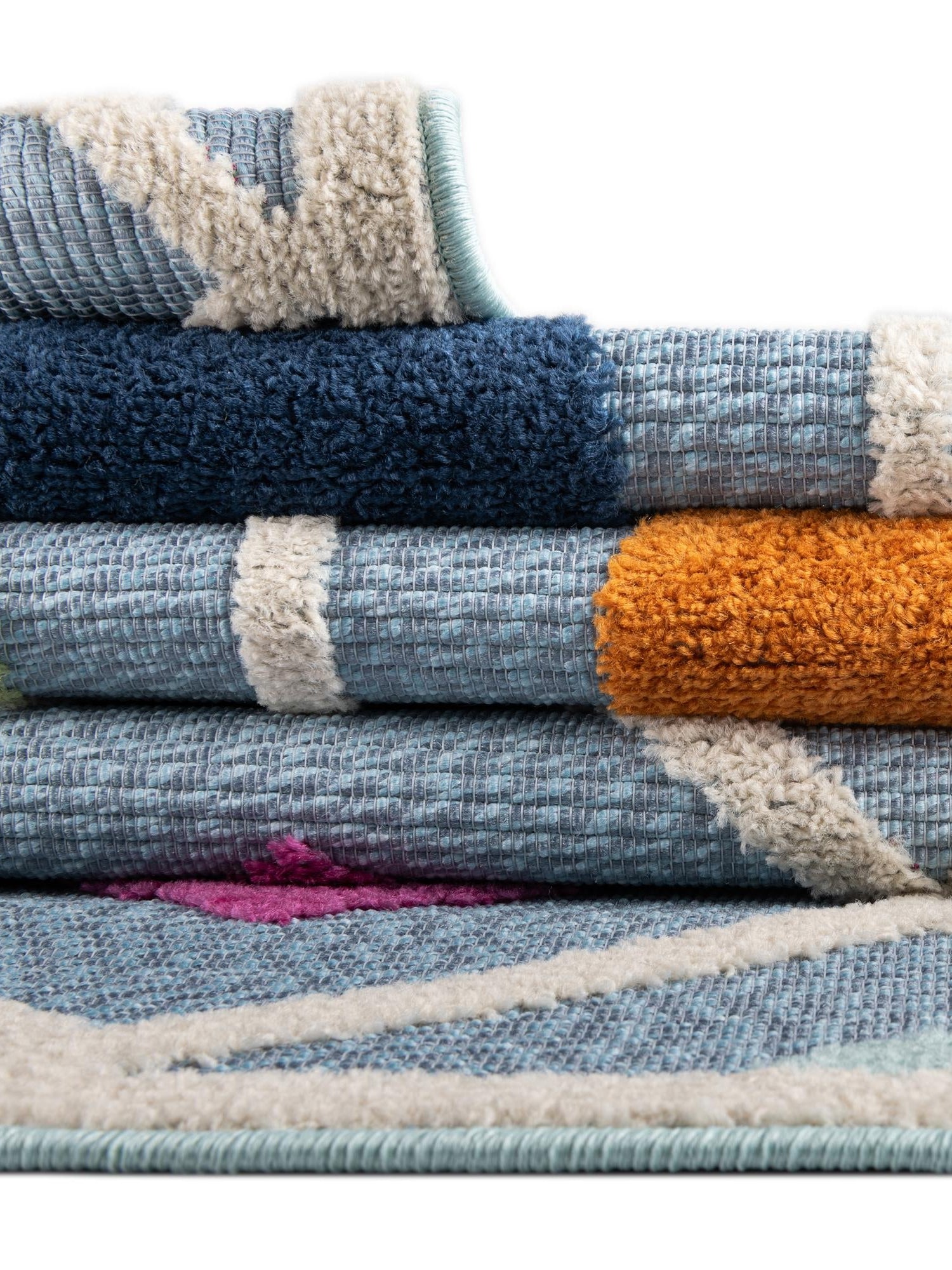 Blue 2' x 8' Aruba Outdoor Runner Area Rug Weather Resistant for Patio, Deck, Terrace, Balcony, Porch for Sale at Rug Engine