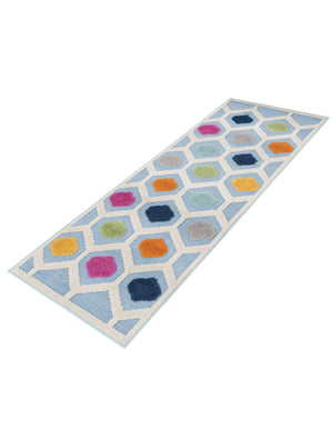 Blue 2' x 6' Aruba Outdoor Runner Area Rug Weather Resistant for Patio, Deck, Terrace, Balcony, Porch for Sale at Rug Engine